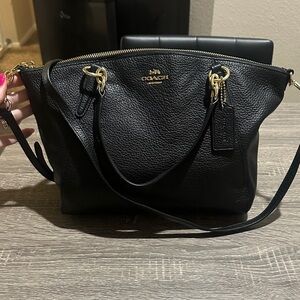Coach Black Pebbled Leather Kelsey Satchel Bag